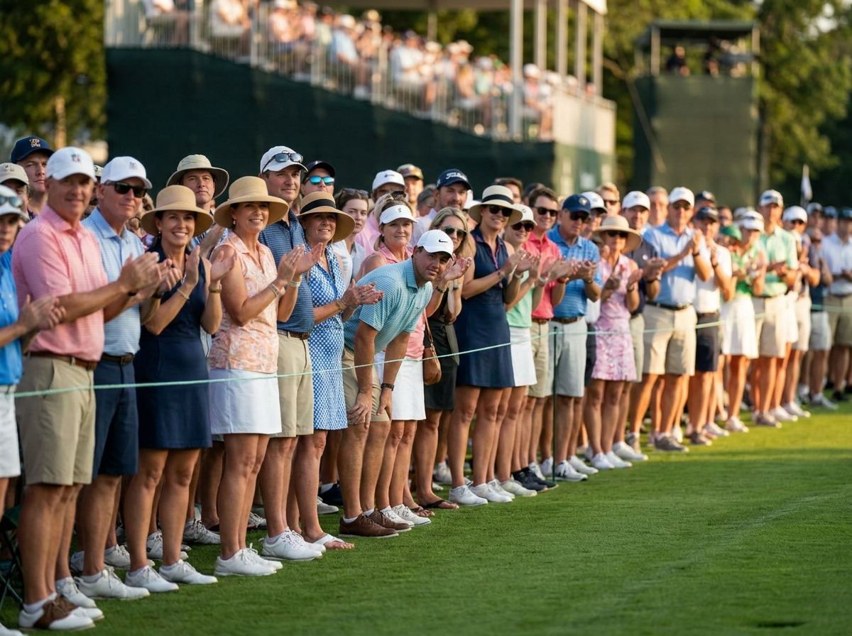 Golf tournament gallery crowd